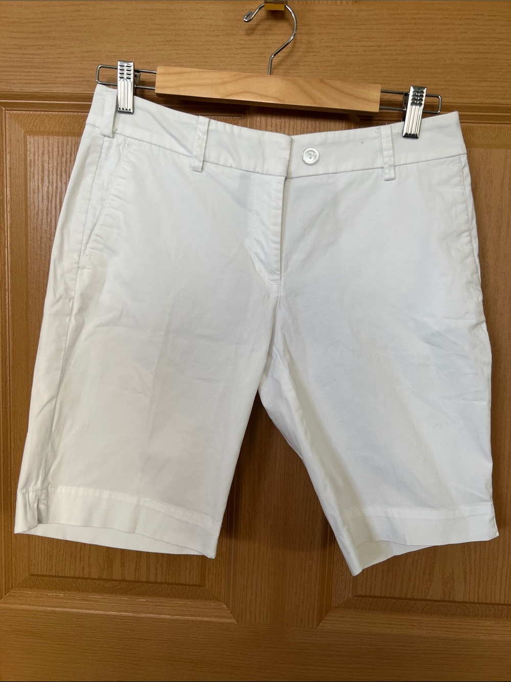 Nautica Women's White Bermuda Shorts - Tailored Cotton Fit